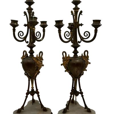 Antique Brass Candelabras
