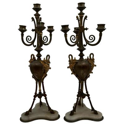 Antique Brass Candelabras