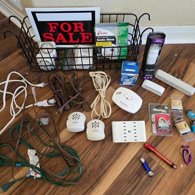 Home Utility & Hardware Essentials Lot – Cords, Timers, Alarms, Locks & More