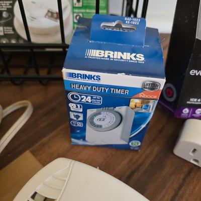 Home Utility & Hardware Essentials Lot – Cords, Timers, Alarms, Locks & More