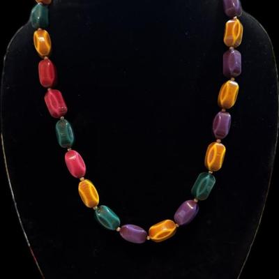 Vintage colorful beaded necklace