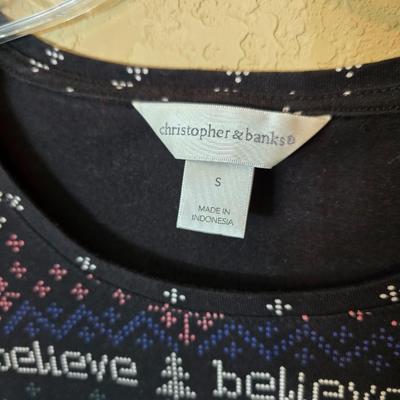 Christopher & Banks Women’s Long Sleeve Holiday Tops – Size Small – Lot of 4
