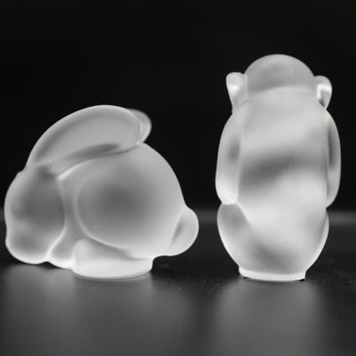 Cristal De Sevres Frosted Crystal Figurines (4)