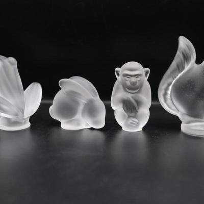 Cristal De Sevres Frosted Crystal Figurines (4)