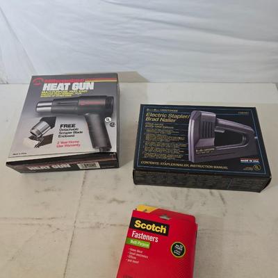 Tool & Fastener Lot – Milwaukee Heat Gun, Craftsman Stapler, Scotch Fasteners