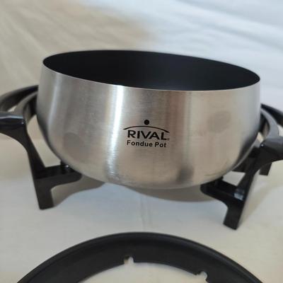 Electric Fondue Pot Set – Rival Stainless Steel + Vintage Fondue Forks