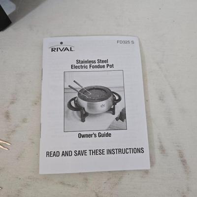 Electric Fondue Pot Set – Rival Stainless Steel + Vintage Fondue Forks