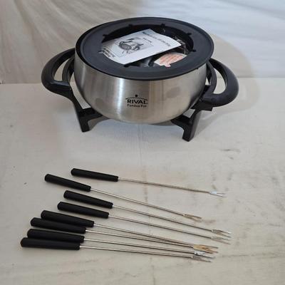 Electric Fondue Pot Set – Rival Stainless Steel + Vintage Fondue Forks