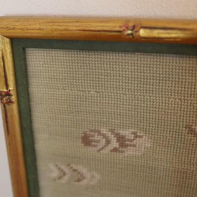 Framed Needlepoint of Asian Theme