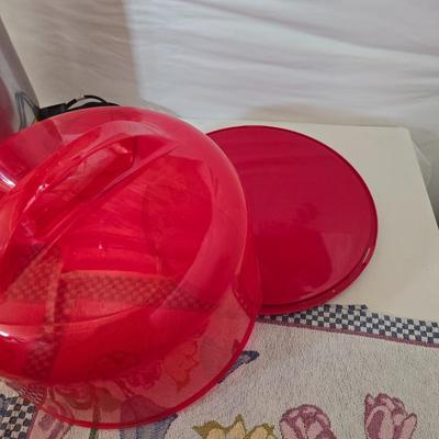 Kitchen & Decor Lot – Coffee Urn, Tupperware Cake Keeper, Placemats, Pottery
