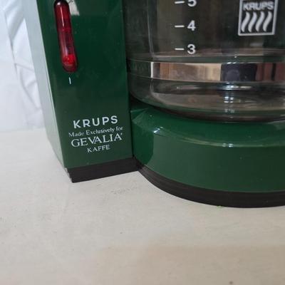 Krups Type 396 Coffee Maker & Mug Set – Retro Green 12-Cup Machine