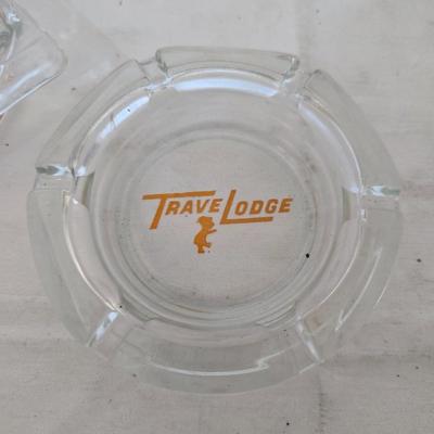 Lot of 6 Vintage Ashtrays – Travel Lodge, Motel, & Novelty Glassware