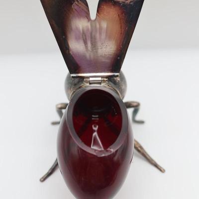 Art Deco Style Silverplate Bee Honey Dish