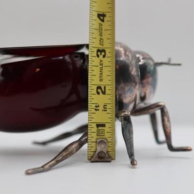 Art Deco Style Silverplate Bee Honey Dish