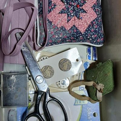 Vintage Sewing Kit – Richards of Sheffield Scissors, Thread Box, Supplies