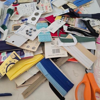 Large Vintage Sewing Notions Lot – Lace, Zippers, Buttons, Trims & More