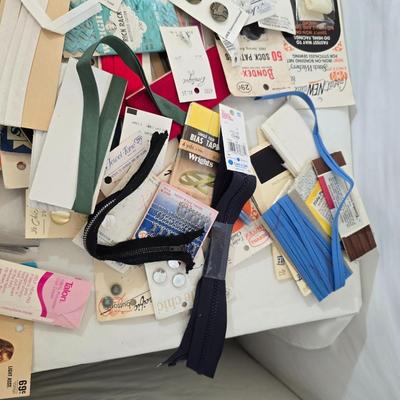 Large Vintage Sewing Notions Lot – Lace, Zippers, Buttons, Trims & More