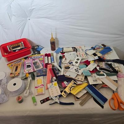 Large Vintage Sewing Notions Lot – Lace, Zippers, Buttons, Trims & More