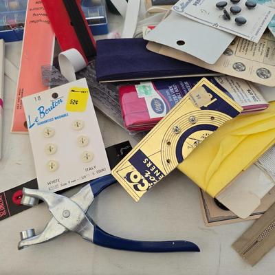 Large Vintage Sewing Notions Lot – Lace, Zippers, Buttons, Trims & More