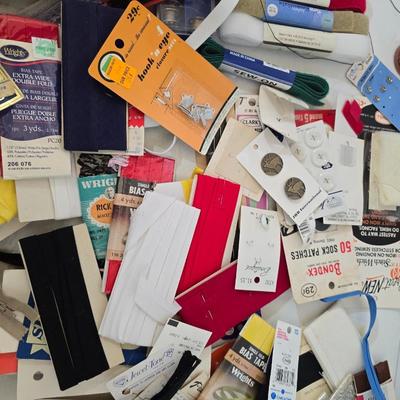 Large Vintage Sewing Notions Lot – Lace, Zippers, Buttons, Trims & More