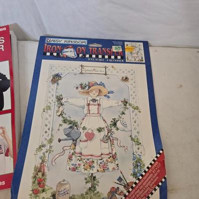Mixed Craft & Sewing Lot – Iron-On Transfers, Pom-Poms, Buttons, Power Scissors & More