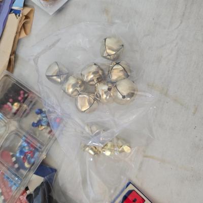 Mixed Craft & Sewing Lot – Iron-On Transfers, Pom-Poms, Buttons, Power Scissors & More
