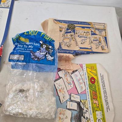 Mixed Craft & Sewing Lot – Iron-On Transfers, Pom-Poms, Buttons, Power Scissors & More