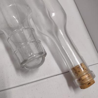 Pair of Fillable Glass Rolling Pins- One with Screw-on Metal Cap, One with Cork Stopper