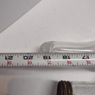 Pair of Fillable Glass Rolling Pins- One with Screw-on Metal Cap, One with Cork Stopper