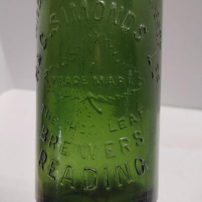 Vintage Green Glass Bottle- The Hop Leaf Brewers Reading, PA