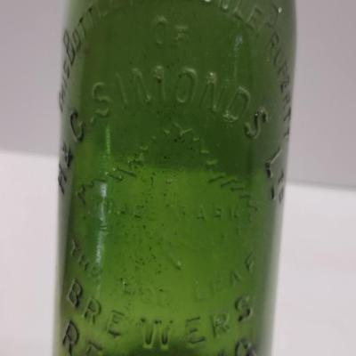 Vintage Green Glass Bottle- The Hop Leaf Brewers Reading, PA