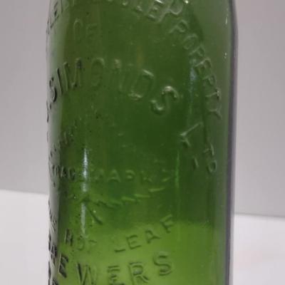 Vintage Green Glass Bottle- The Hop Leaf Brewers Reading, PA