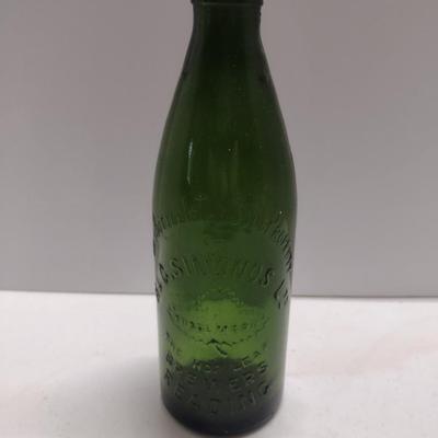 Vintage Green Glass Bottle- The Hop Leaf Brewers Reading, PA