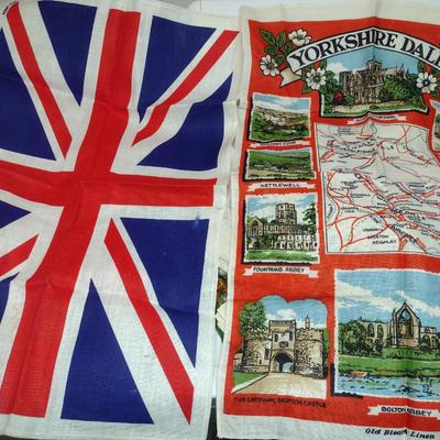 Collection of Kitchen and Table Linens- Calendar and Souvenir Towels, Embroidered Hand Towels