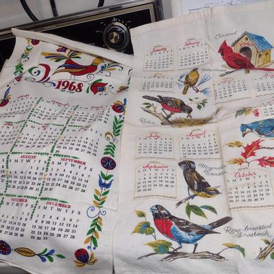 Collection of Kitchen and Table Linens- Calendar and Souvenir Towels, Embroidered Hand Towels