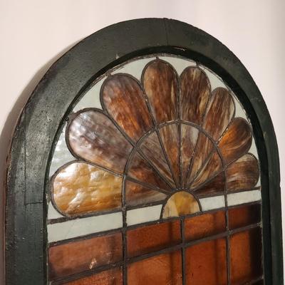 Large Arch Stained Glass Window 47"x26"x2"
