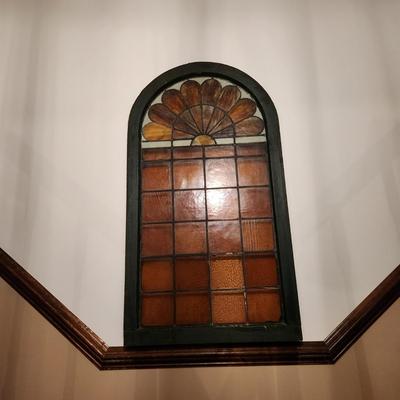 Large Arch Stained Glass Window 47"x26"x2"
