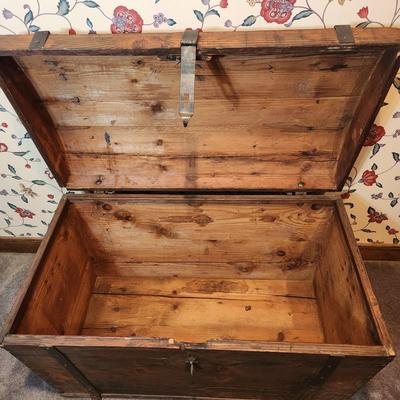 Antique Dome Top Wooden Trunk
