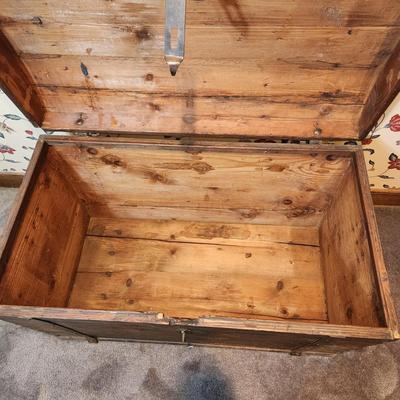 Antique Dome Top Wooden Trunk