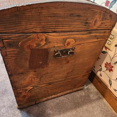 Antique Dome Top Wooden Trunk