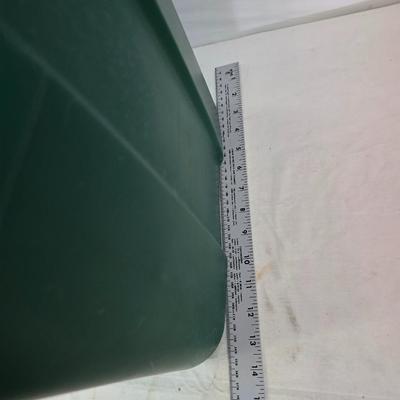Lot of 4 Large Heavy-Duty Green Storage Totes – Stackable Plastic Bins