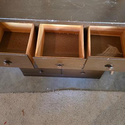 Vintage 9-Drawer Wood Dresser – Rustic Utility Storage Piece