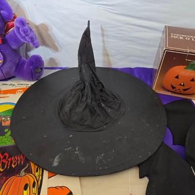 Large Halloween Decor & Costume Accessory Lot – Plush, Pig face, Witch "splat" decoration, & More!