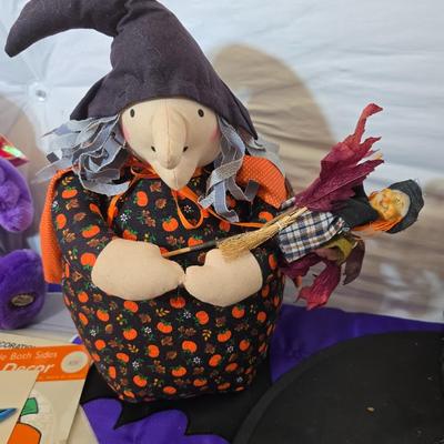 Large Halloween Decor & Costume Accessory Lot – Plush, Pig face, Witch "splat" decoration, & More!