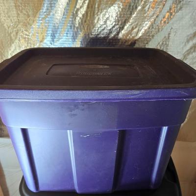 Lot of 4 Heavy-Duty Storage Totes – Bright Colored Plastic Bins with Lids