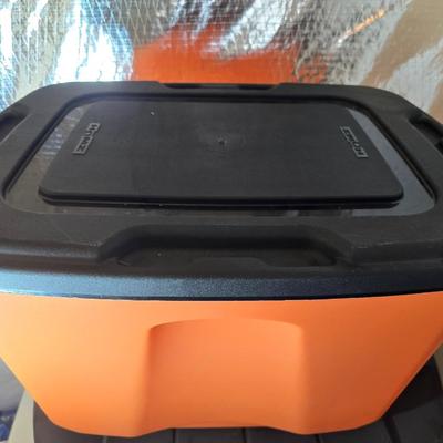 Lot of 4 Heavy-Duty Storage Totes – Bright Colored Plastic Bins with Lids