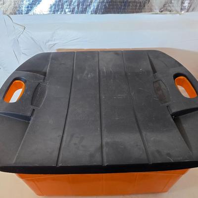 Lot of 4 Heavy-Duty Storage Totes – Bright Colored Plastic Bins with Lids