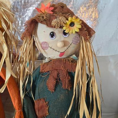 Set of 3 Harvest Scarecrow Figures – Fall Porch or Indoor Decor