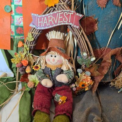 Set of 3 Harvest Scarecrow Figures – Fall Porch or Indoor Decor