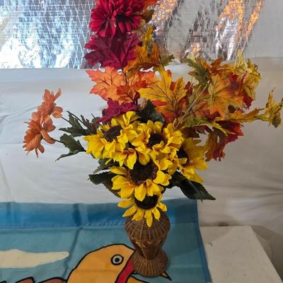 Thanksgiving & Harvest Decor Lot – Scarecrows, Faux Fruit, Pumpkin Alley Sign, & More!